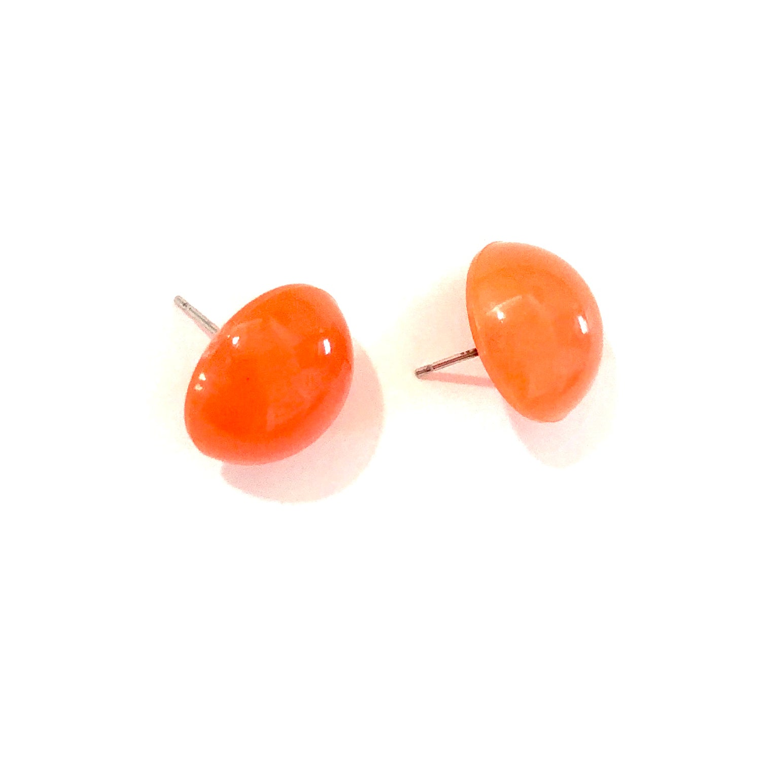 Orange Aura Glow Retro Button Studs