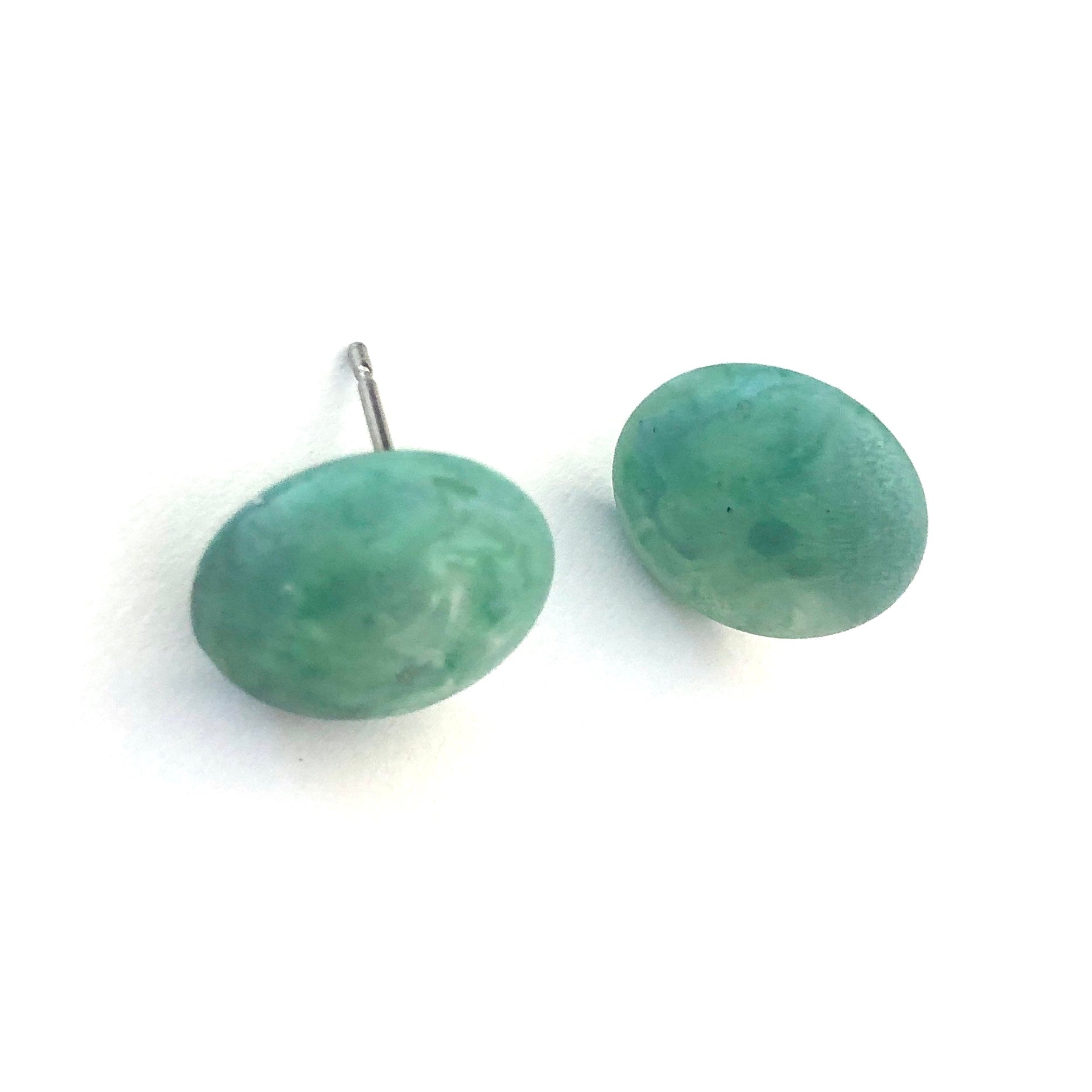 teal marbled studs