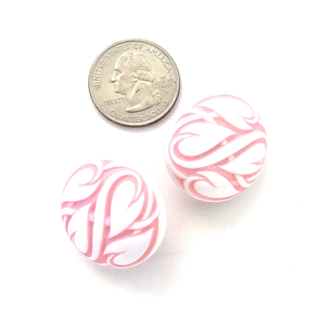 Pink Hearts Aflame Retro Button Stud Earrings