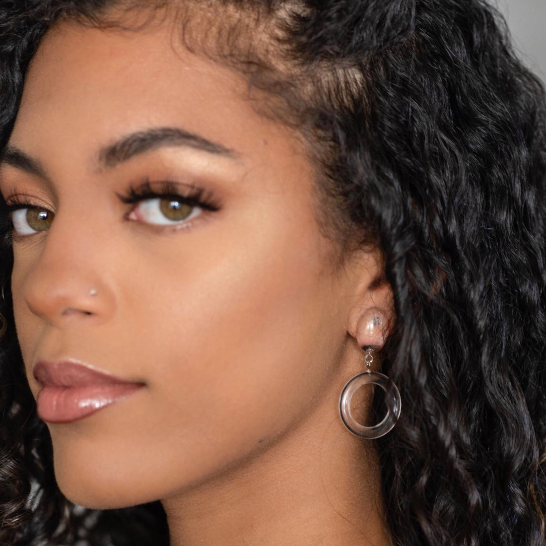 clear drop earrings