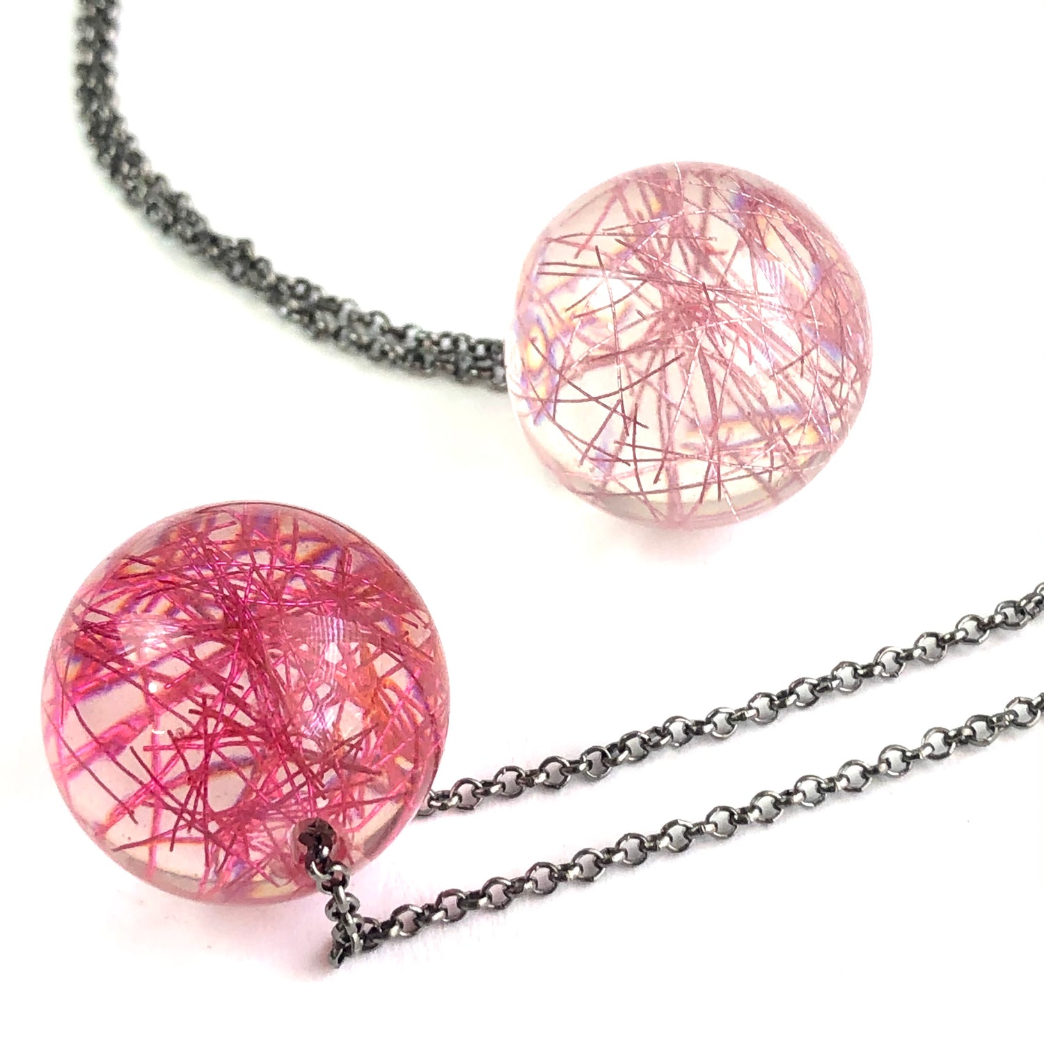 pink and cranberry confetti necklace