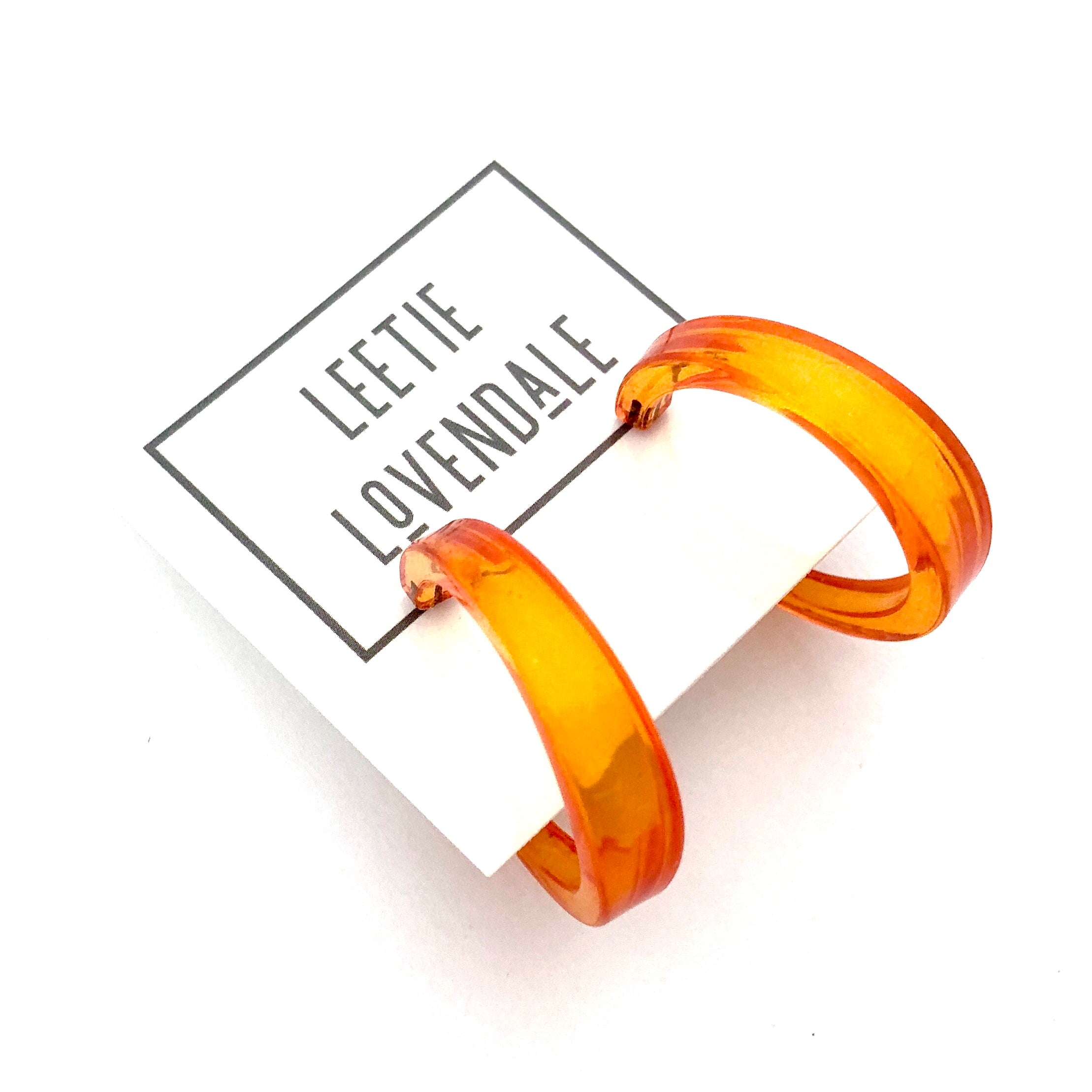 Orange Transparent Lucite Lola Hoop Earrings