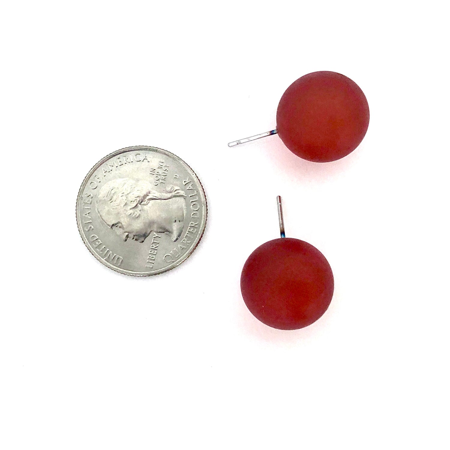 muted red earrings