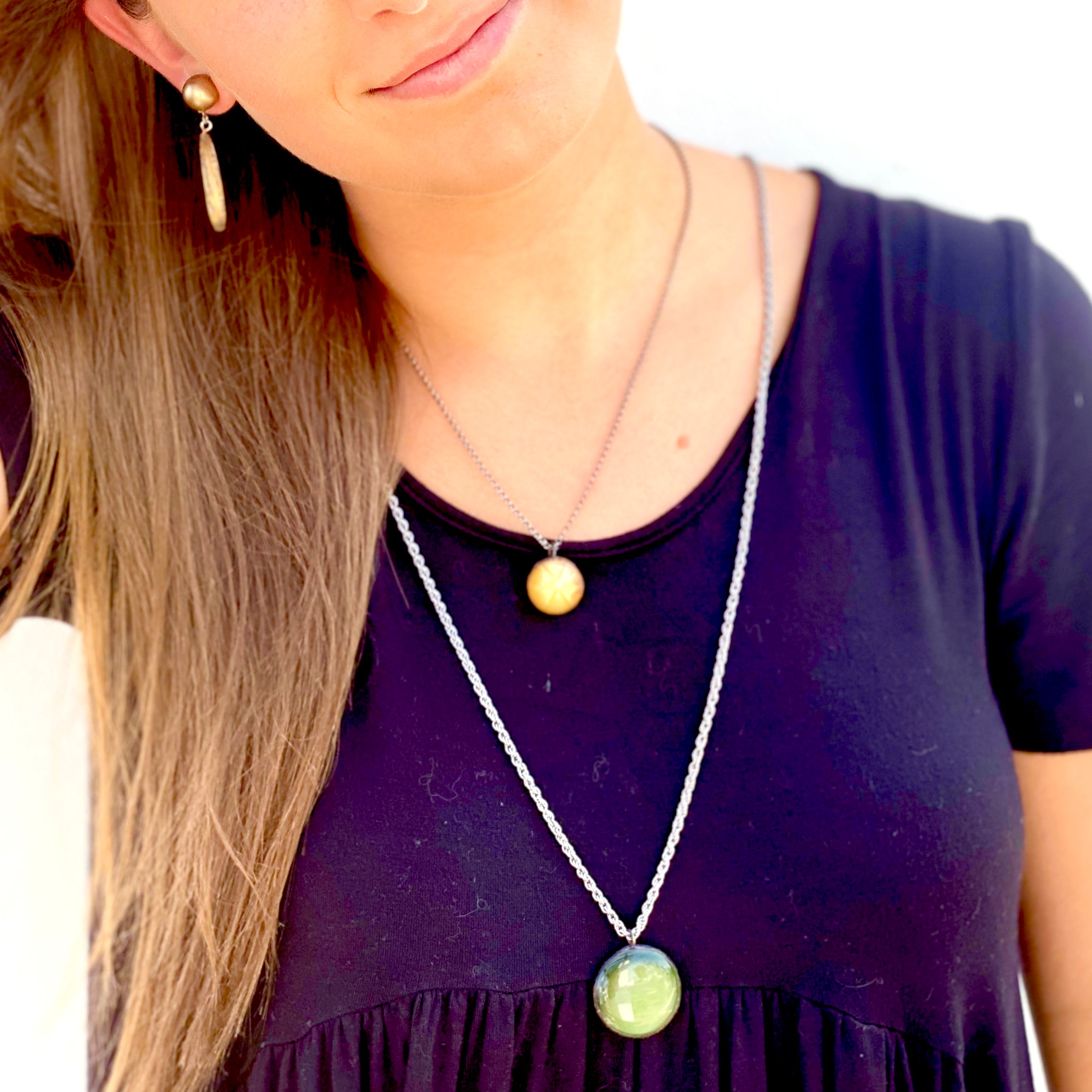 yellow layering necklace