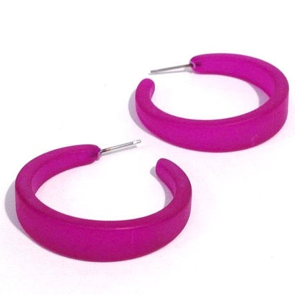violet purple hoop earrings