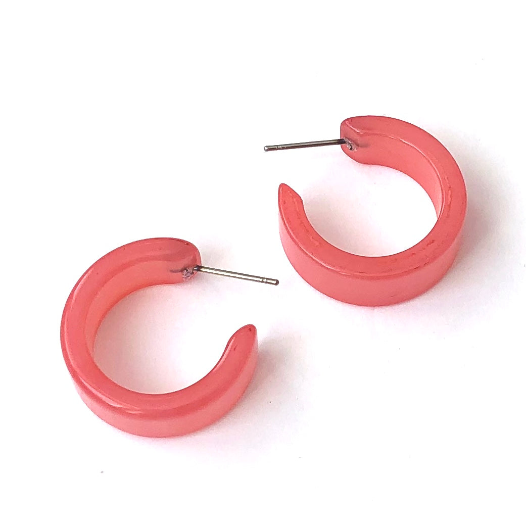 peach hoop earring