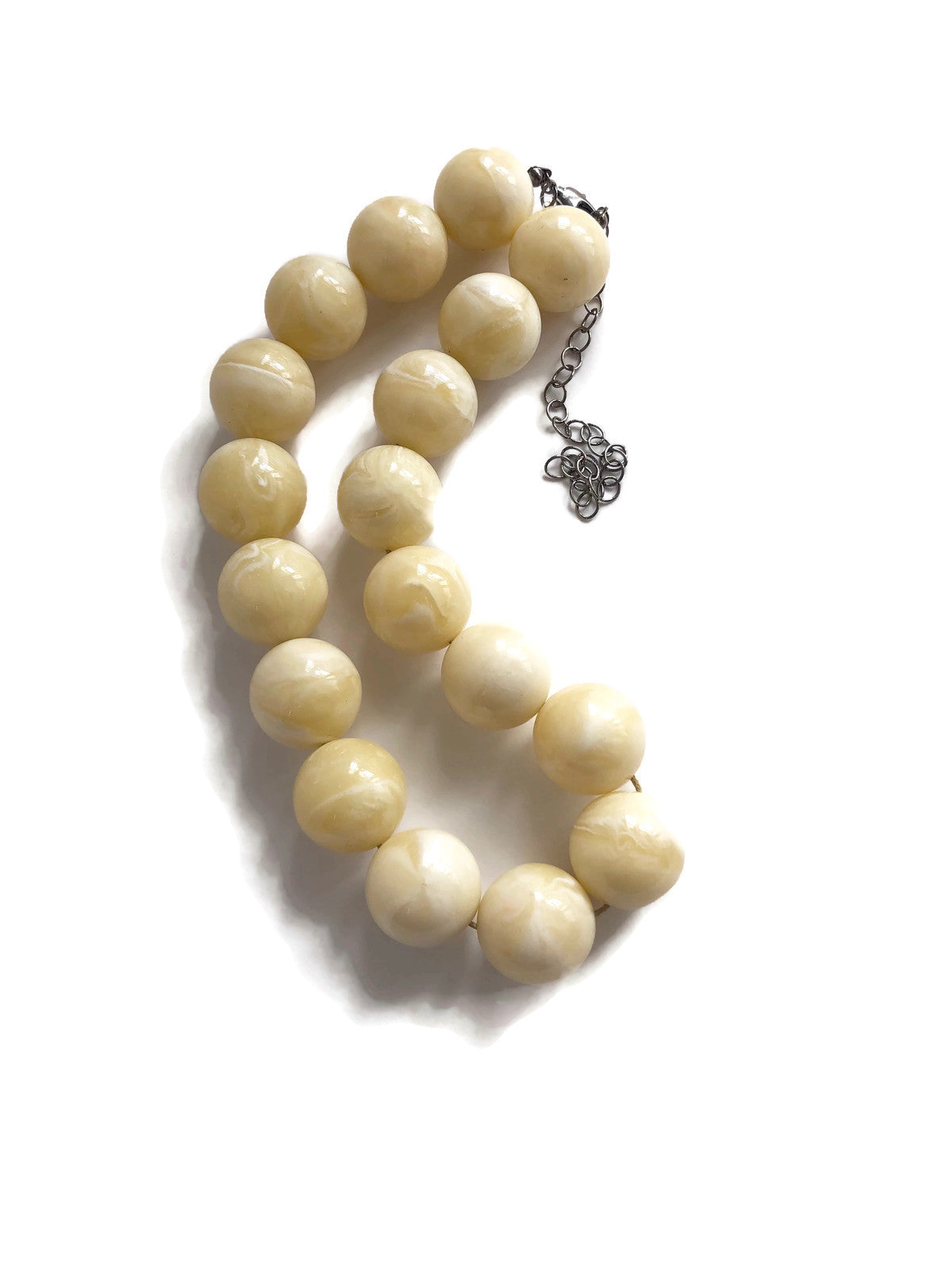 off white bead necklace