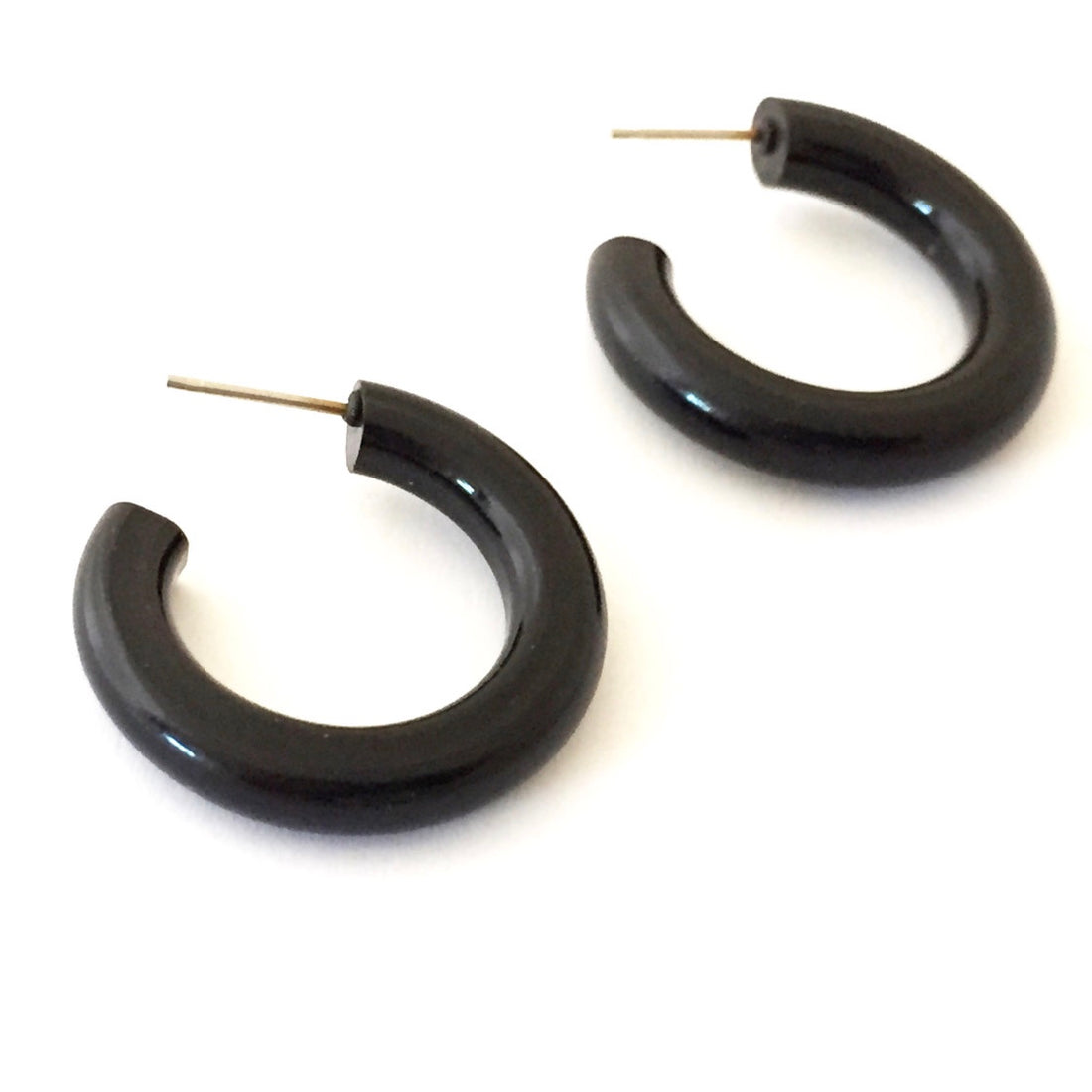 black hoop earrings