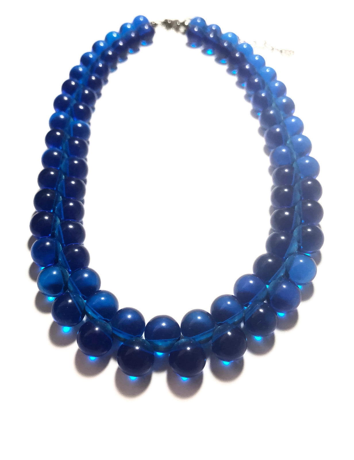 aqua blue lucite necklace