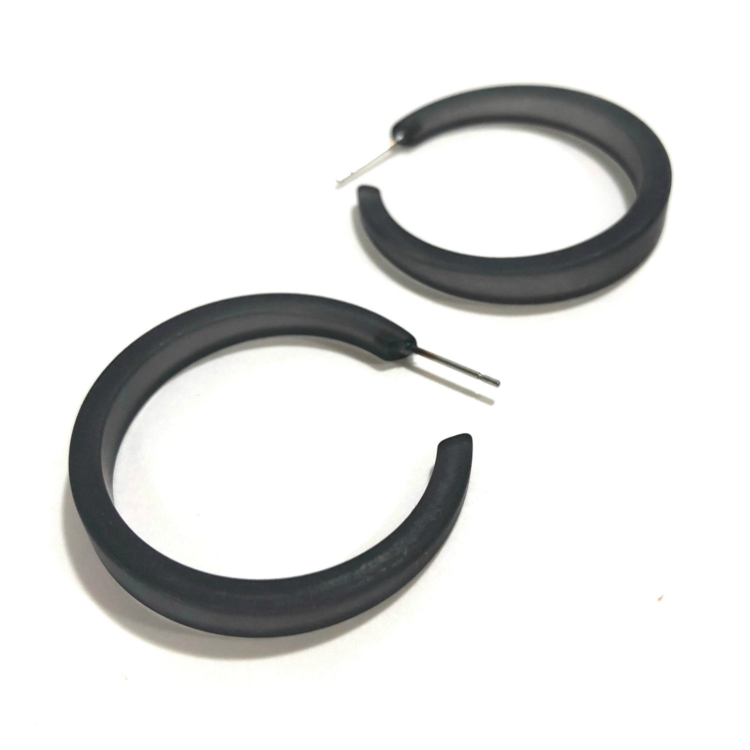 dark grey hoop earrings