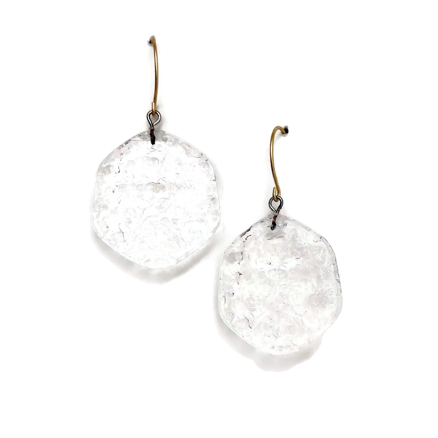 clear textured earrings lucite