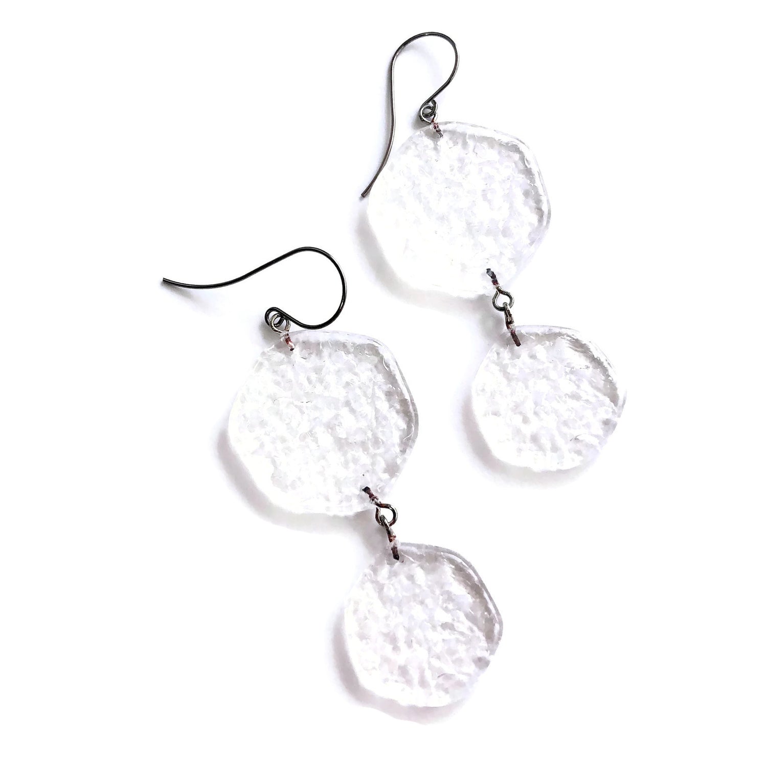 textured lucite earrings