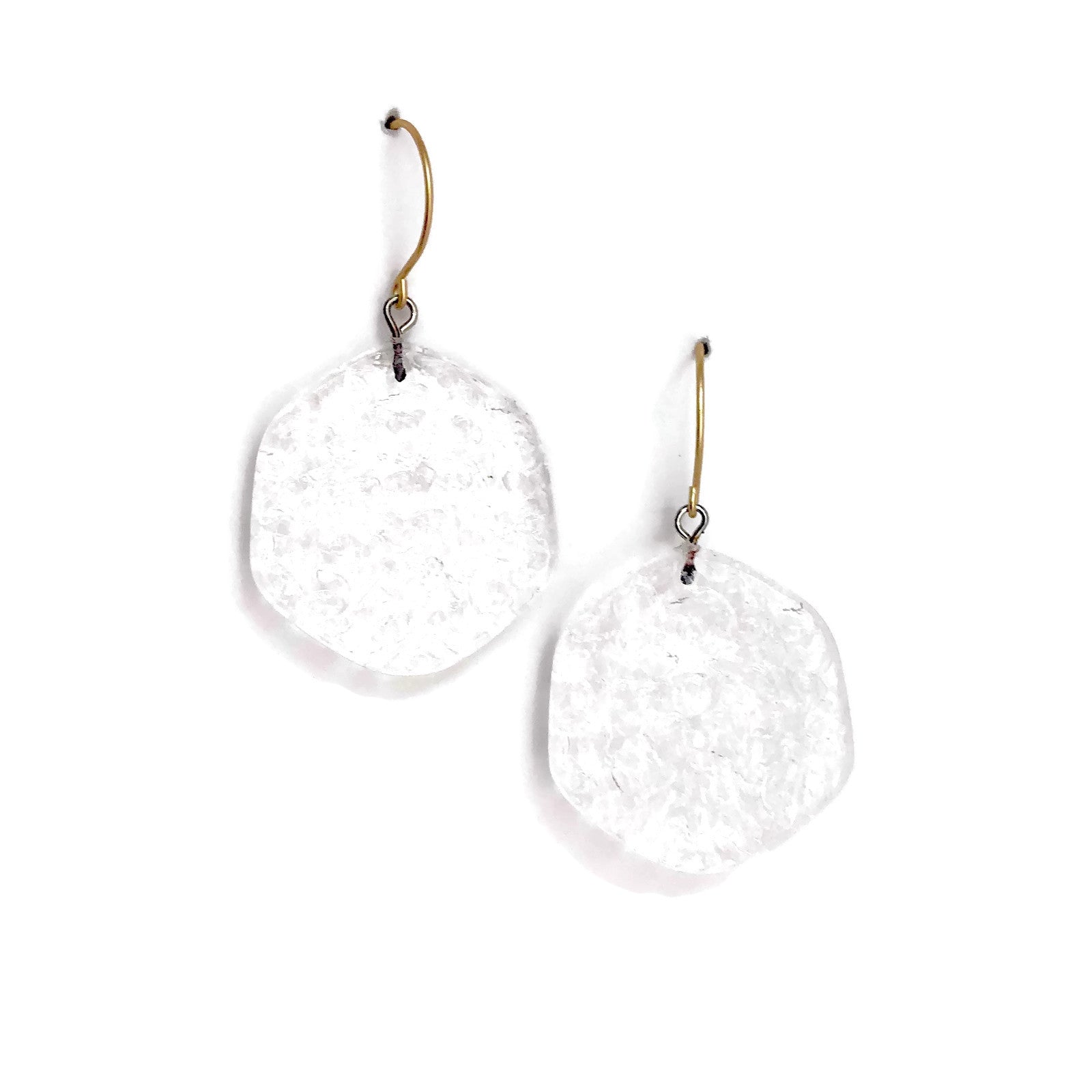 clear lucite earrings stained glass