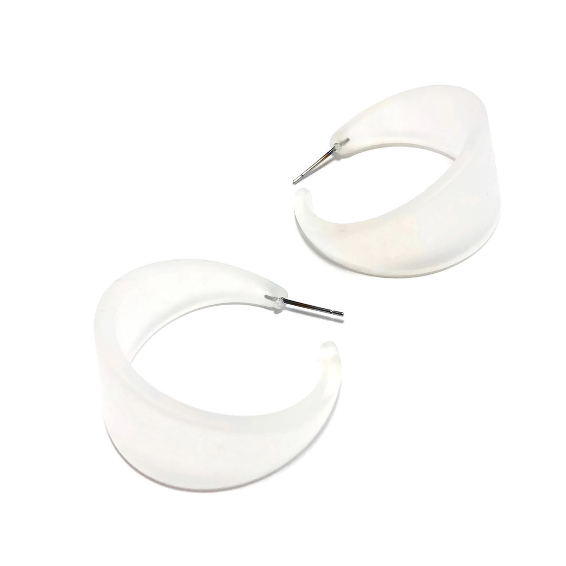 big clear lucite hoop earrings