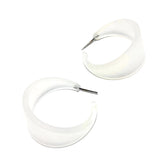 large frosted clear earrings