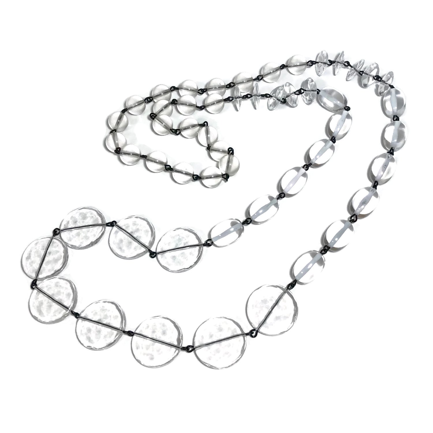 clear linked necklace