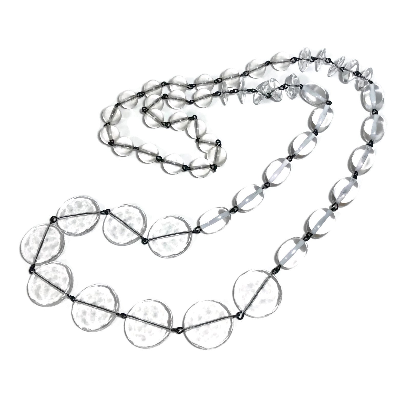 clear linked necklace