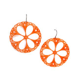 coral lucite earrings
