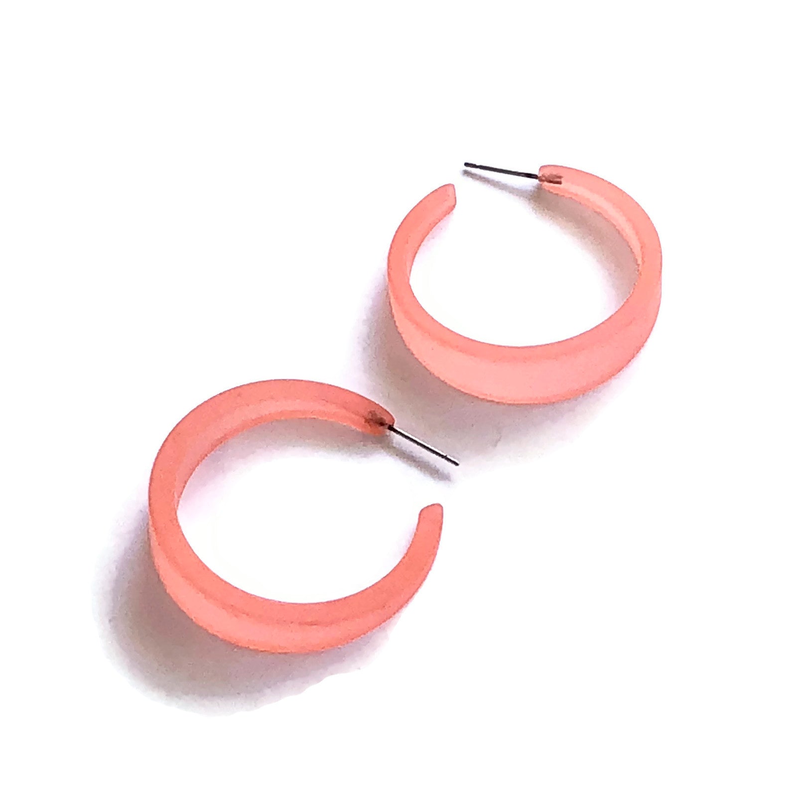 coral frosted hoops