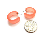 frosted salmon earrings