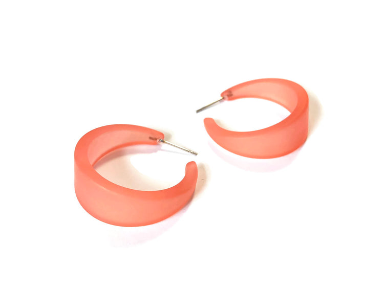 salmon hoop earrings