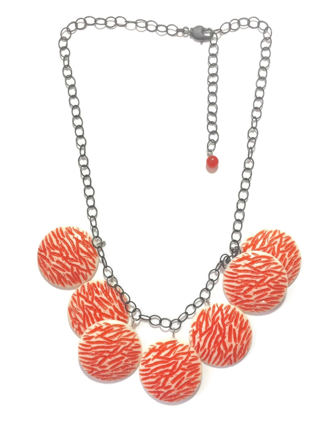 hammered coral necklace