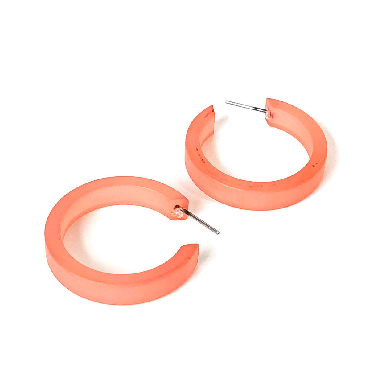 coral frosted earrings