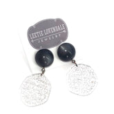 crystal grey statement earrings