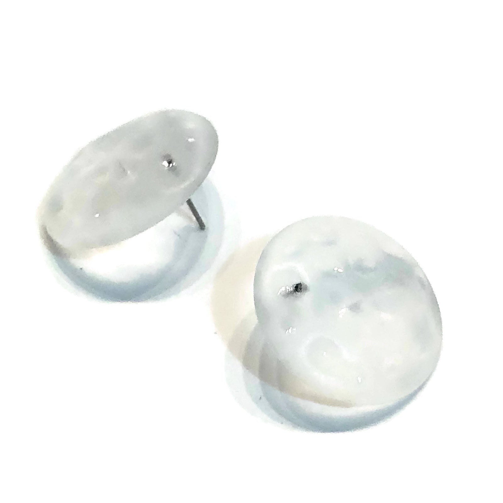 Frosted Crystal Dotted Large Retro Button Stud Earrings