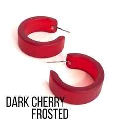 Wide Classic Frosted Hoop Earrings - Clara