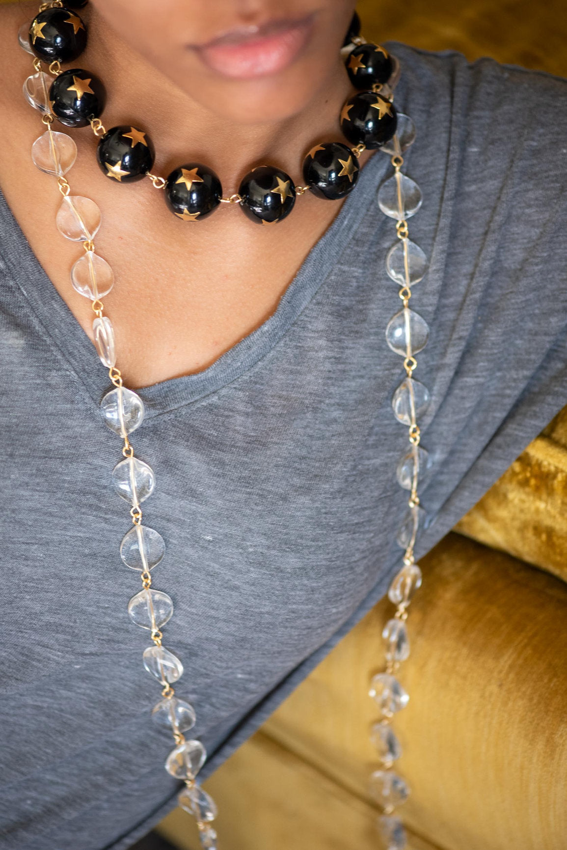 Lilac Purple Beaded Amelia Necklace *