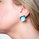 Emerald, emerald earrings, studs 