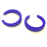 blue lucite hoop earrings