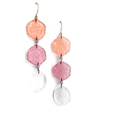 coral pink clear earrings