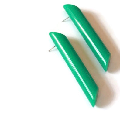 green stick earrings