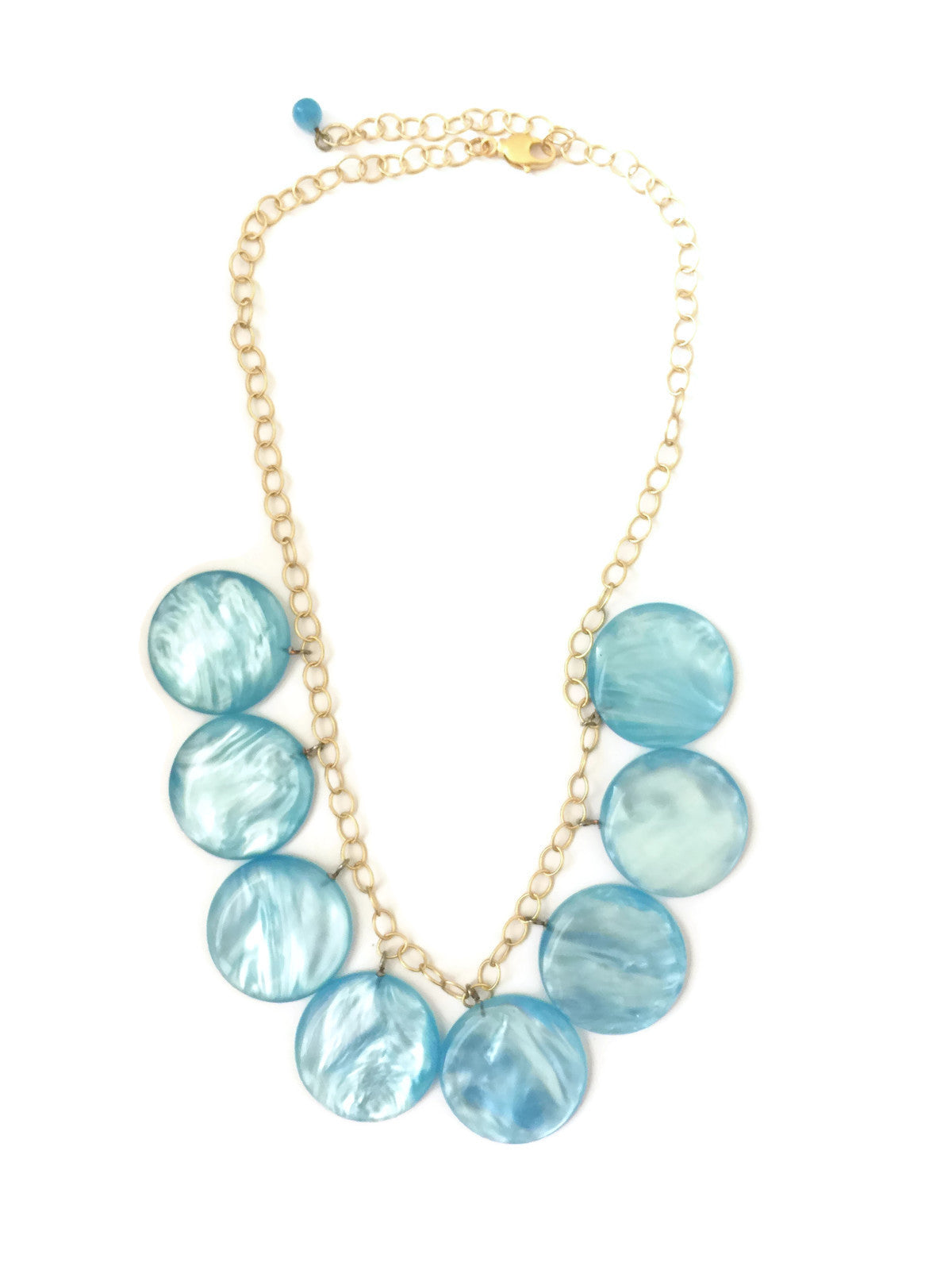 blue lucite statement necklace