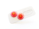 orange flower earrings