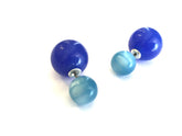 aqua blue 2 sided earrings