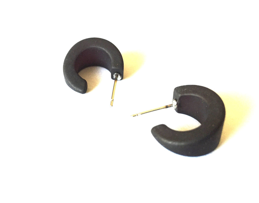 tiny black boom hoops