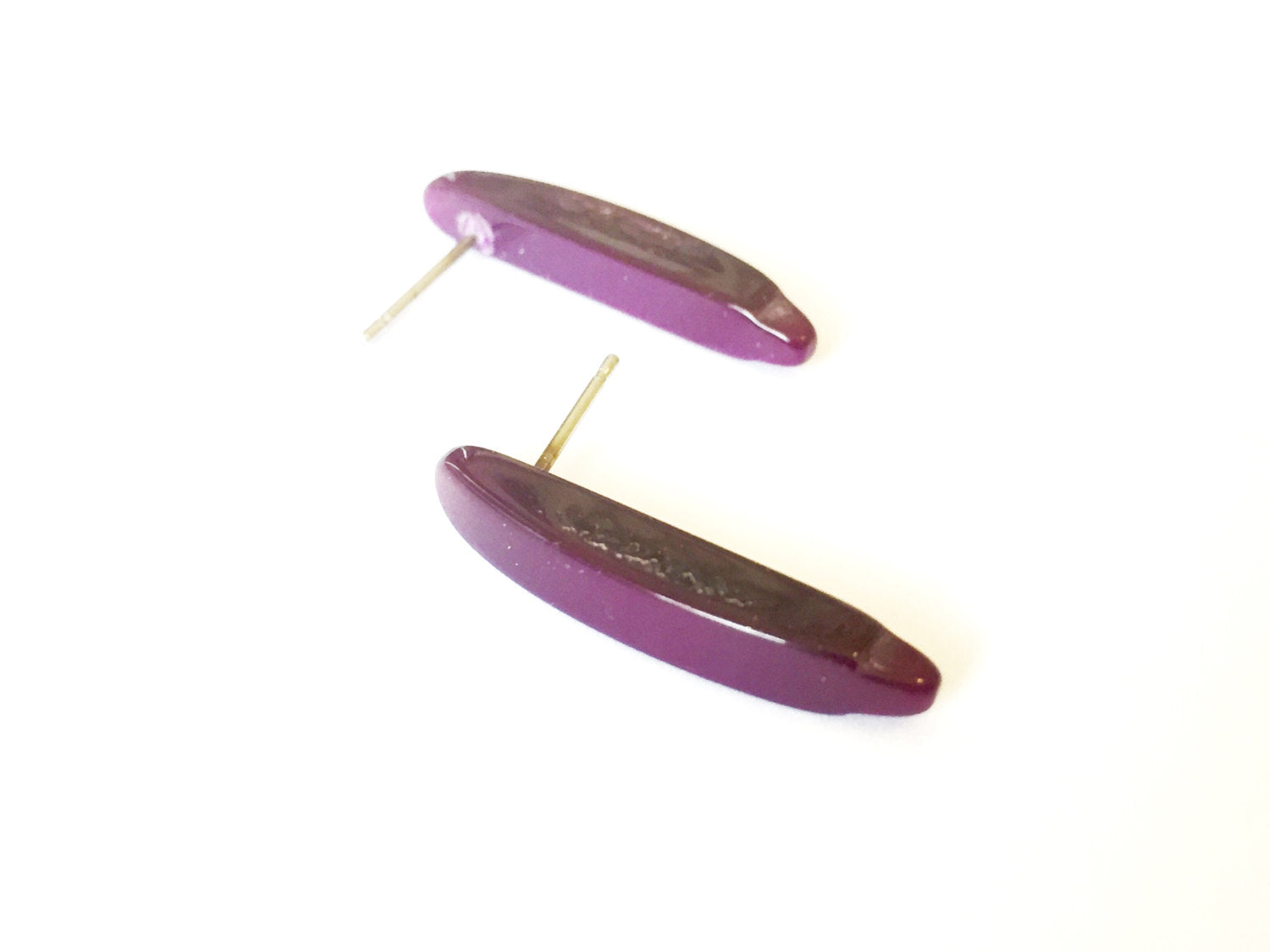 stick earrings purple