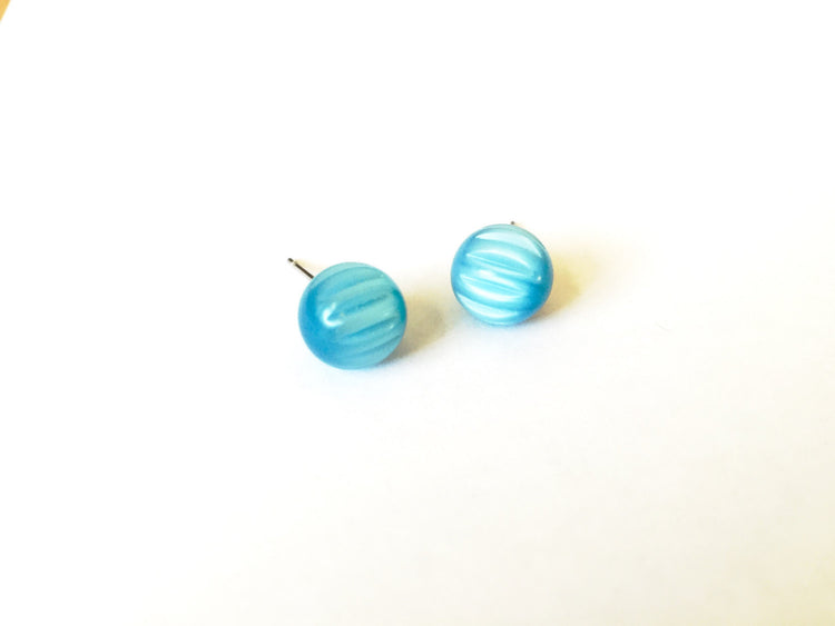 turquoise moonglow studs
