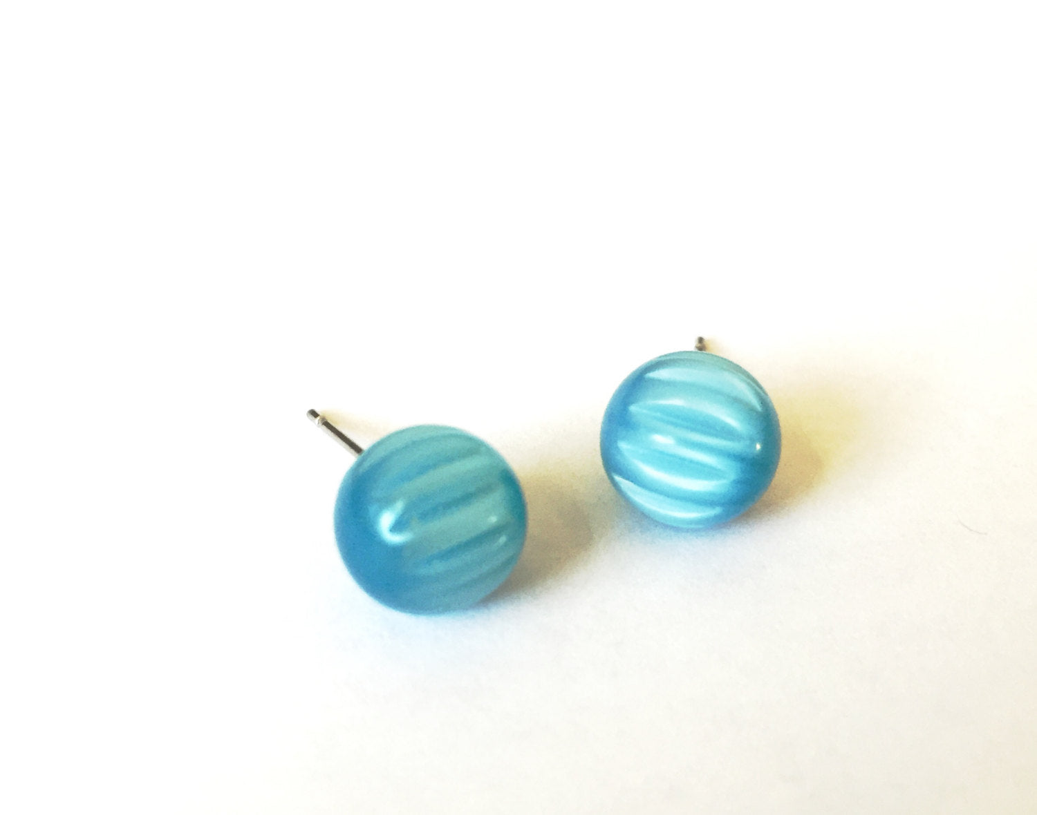 turquoise stud lucite earrings