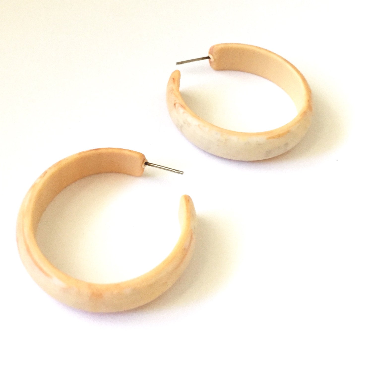 big ivory lucite hoops