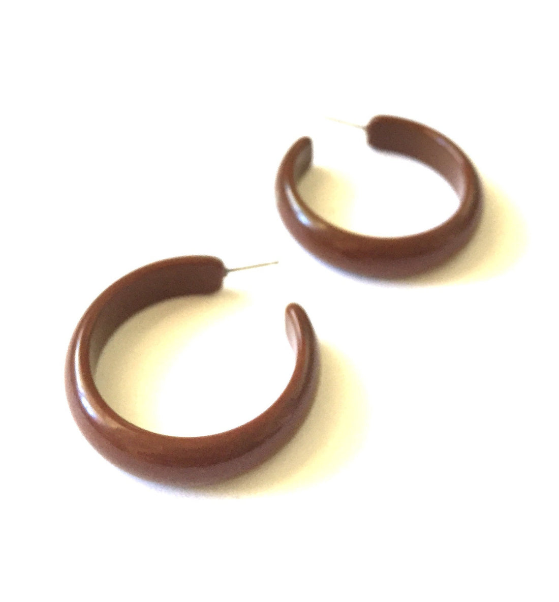 brown midi hoop earrings
