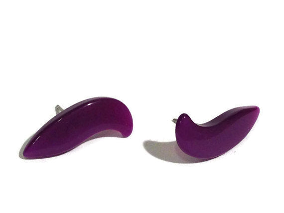 deep purple stud earrings