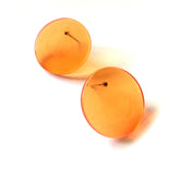 orange disc stud earrings