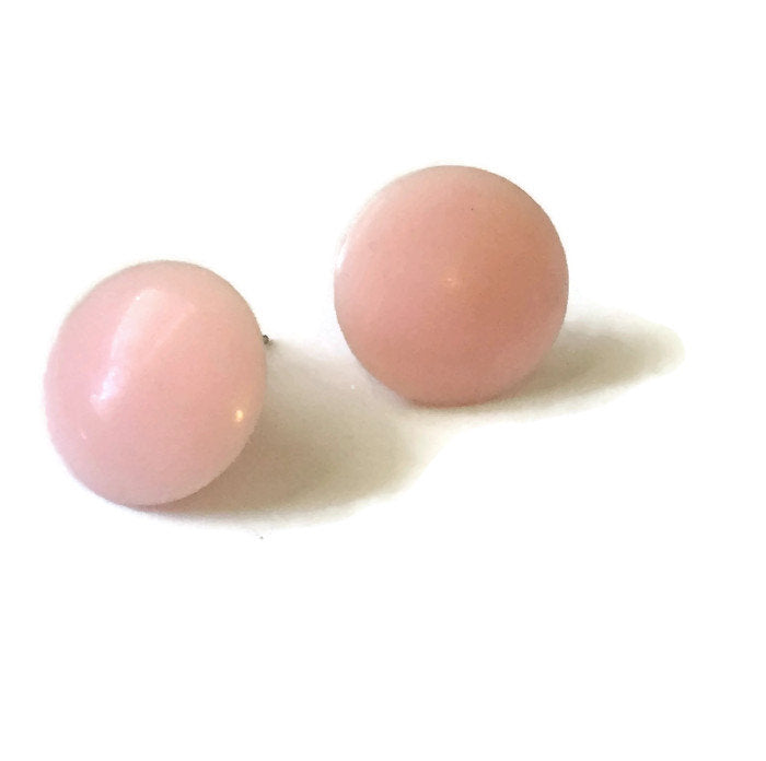 pastel pink disc earrings