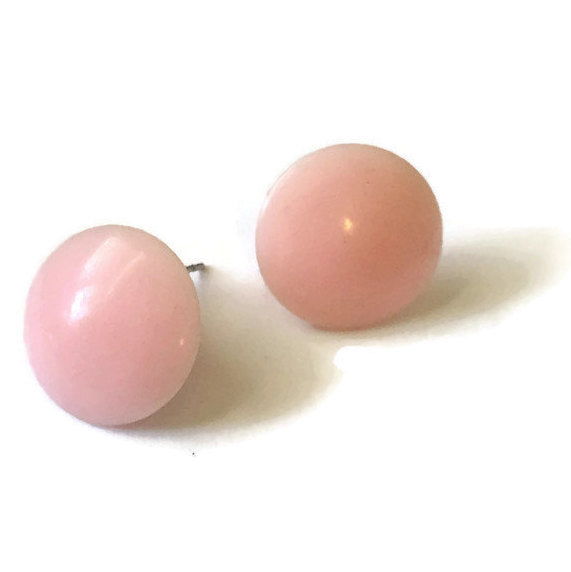 light pink disc earrings