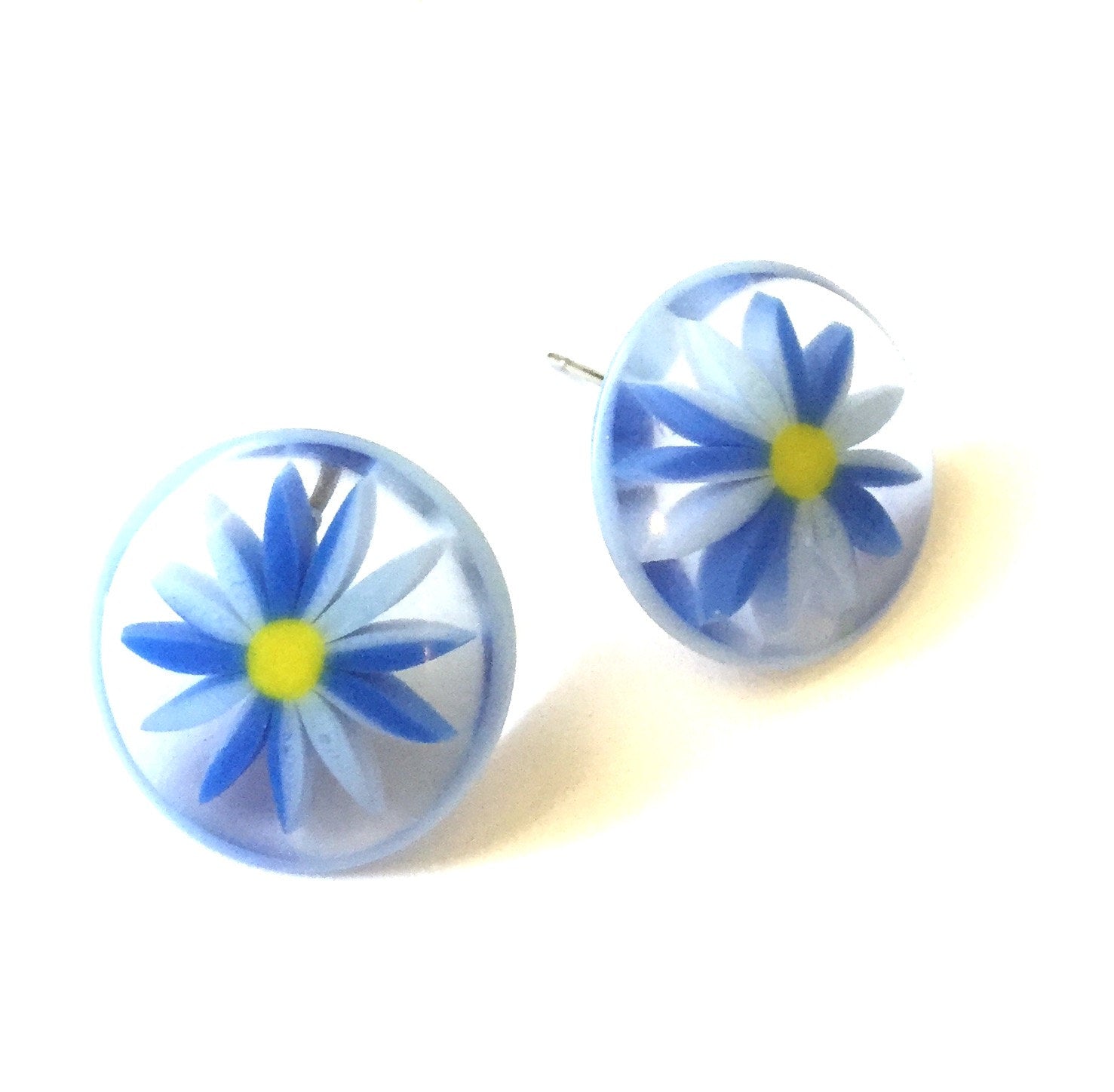 blue flower earrings