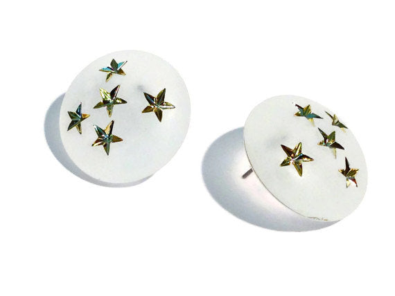 metallic star earrings